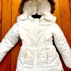 Girls Nautica Jacket w/Detachable Fur-trimmed Hood